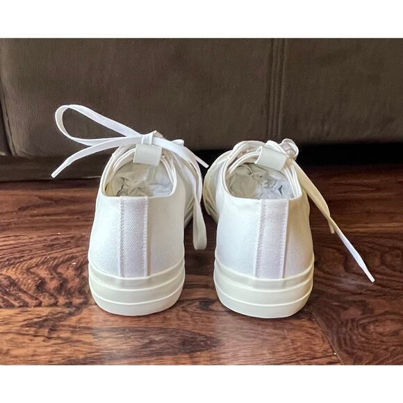 $895 NIB Bottega Veneta White Canvas Lace-Up Low Top Sneakers Men\'s 6.5(39.5)